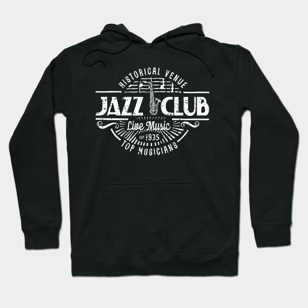 Retro Jazz Club Vintage Style Hoodie by jazzworldquest